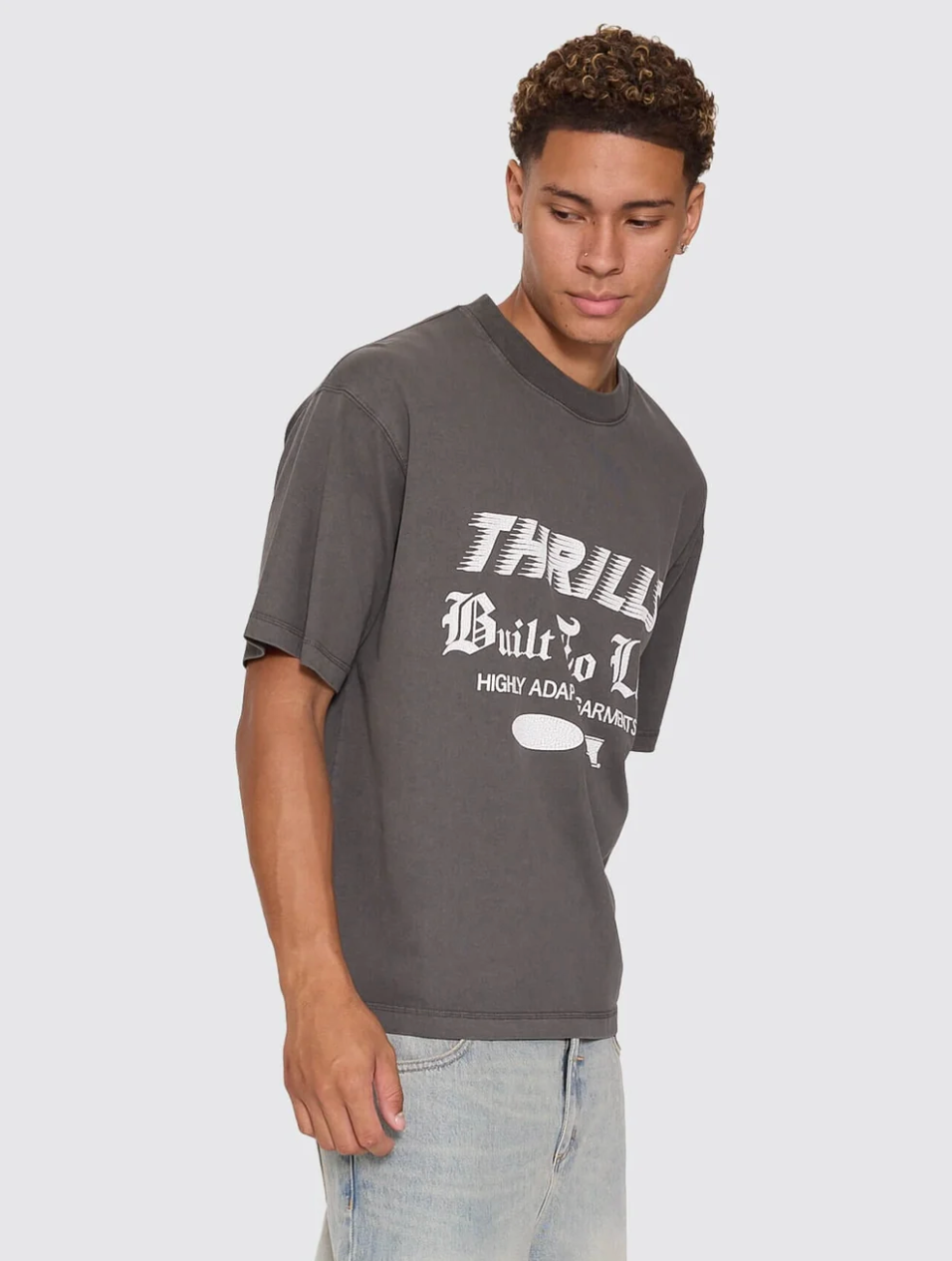 Built to Last Overszie Tee - Merch Black | Thrills Co