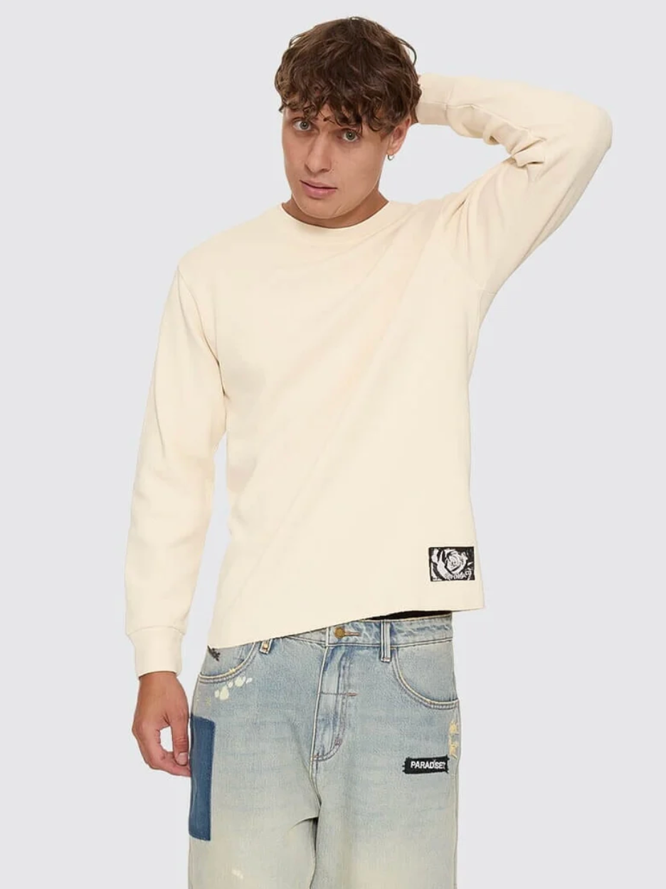 New Delusions Waffle Long Sleeve - Unbleached | Thrills Co