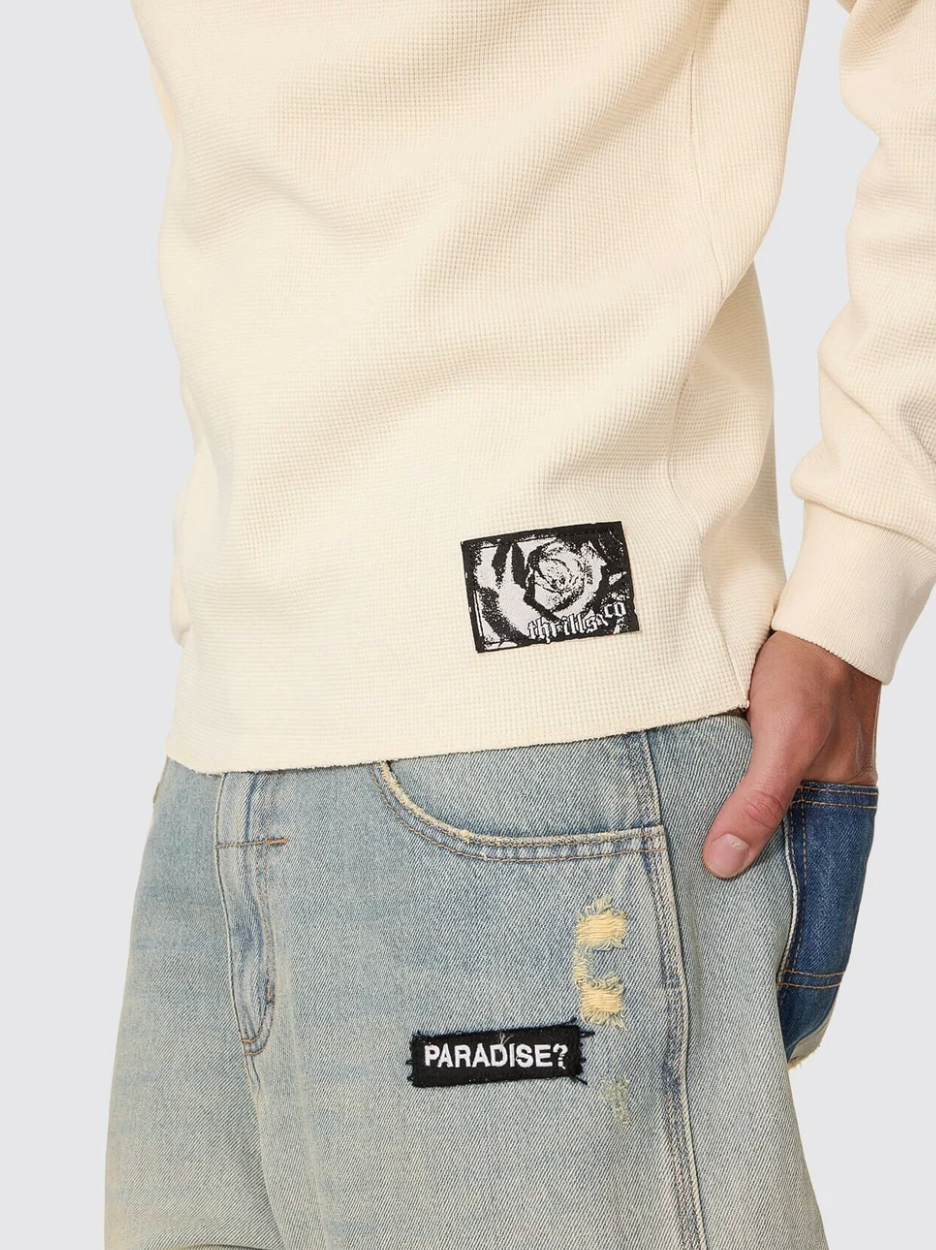 New Delusions Waffle Long Sleeve - Unbleached | Thrills Co