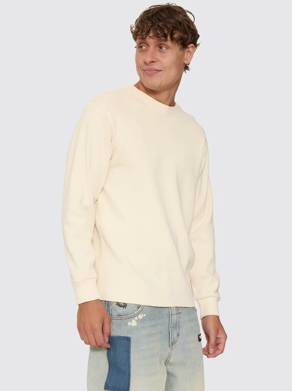 New Delusions Waffle Long Sleeve - Unbleached | Thrills Co