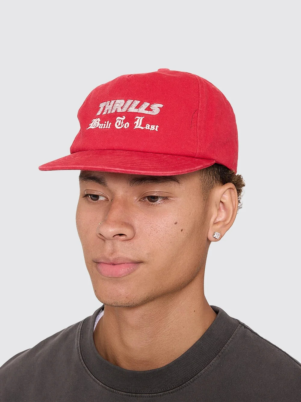 Built to Win 5 Panel Cap - Red | Thrills Co