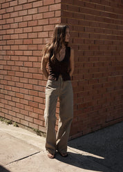 Raine Rib Singlet - Chocolate | Afends