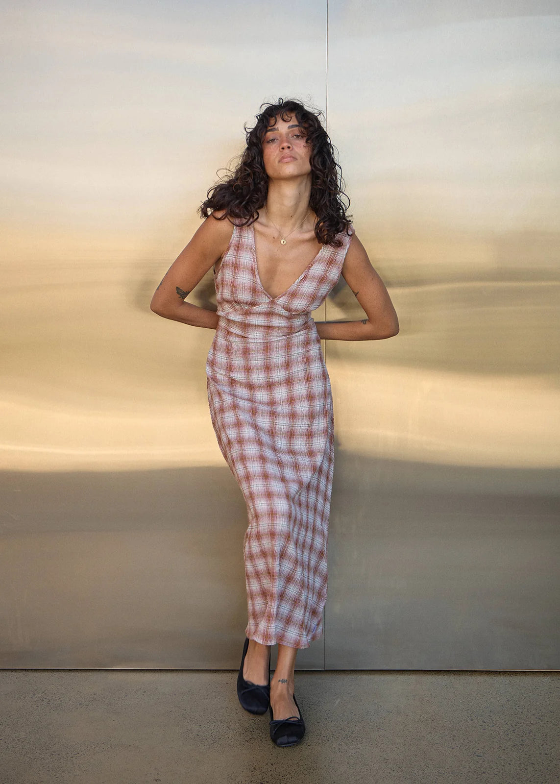 Tully Seersucker Maxi Dress - Desert Check | Afends