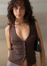 Raine Rib Singlet - Chocolate | Afends