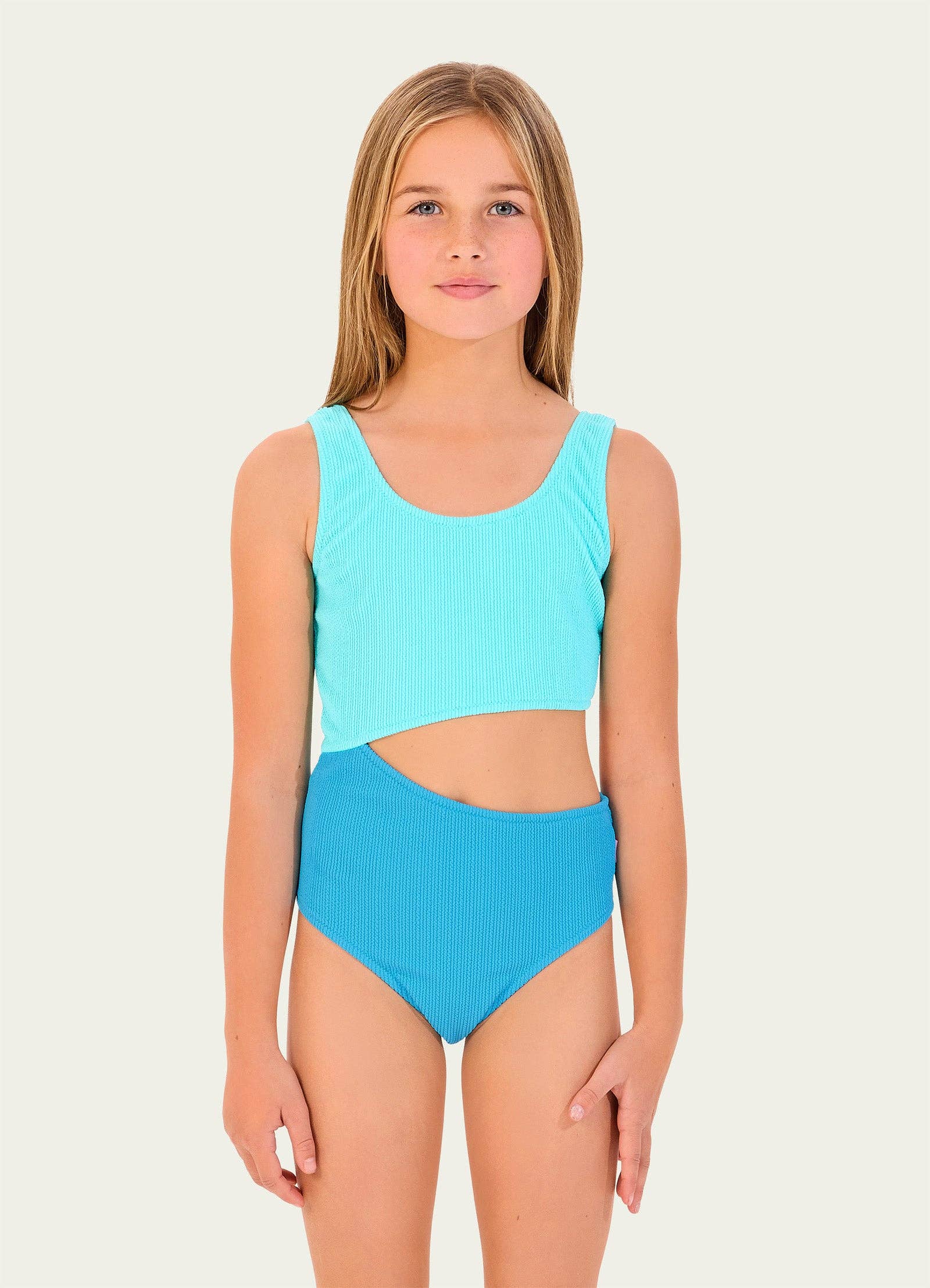 Texture One Piece - Aqua Blue | SeaFolly Swimwear