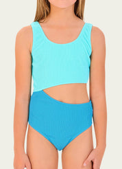 Texture One Piece - Aqua Blue | SeaFolly Swimwear