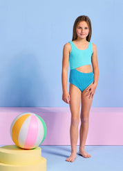 Texture One Piece - Aqua Blue | SeaFolly Swimwear