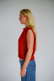 Cecila Knit Vest - Cherry | The Bare Road