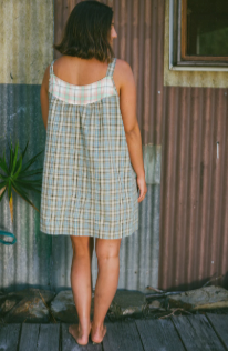 Patchword Dress in Cottage Plaid | Atmosea