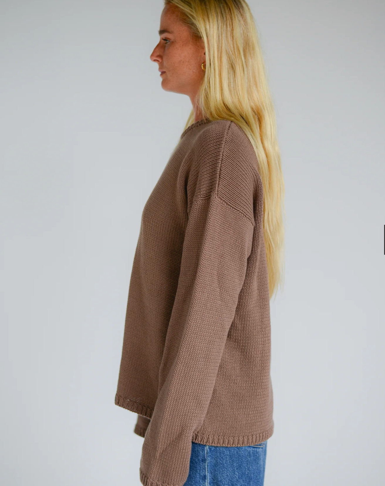 Lucia Knit Jumper Mocha | The Bare Road