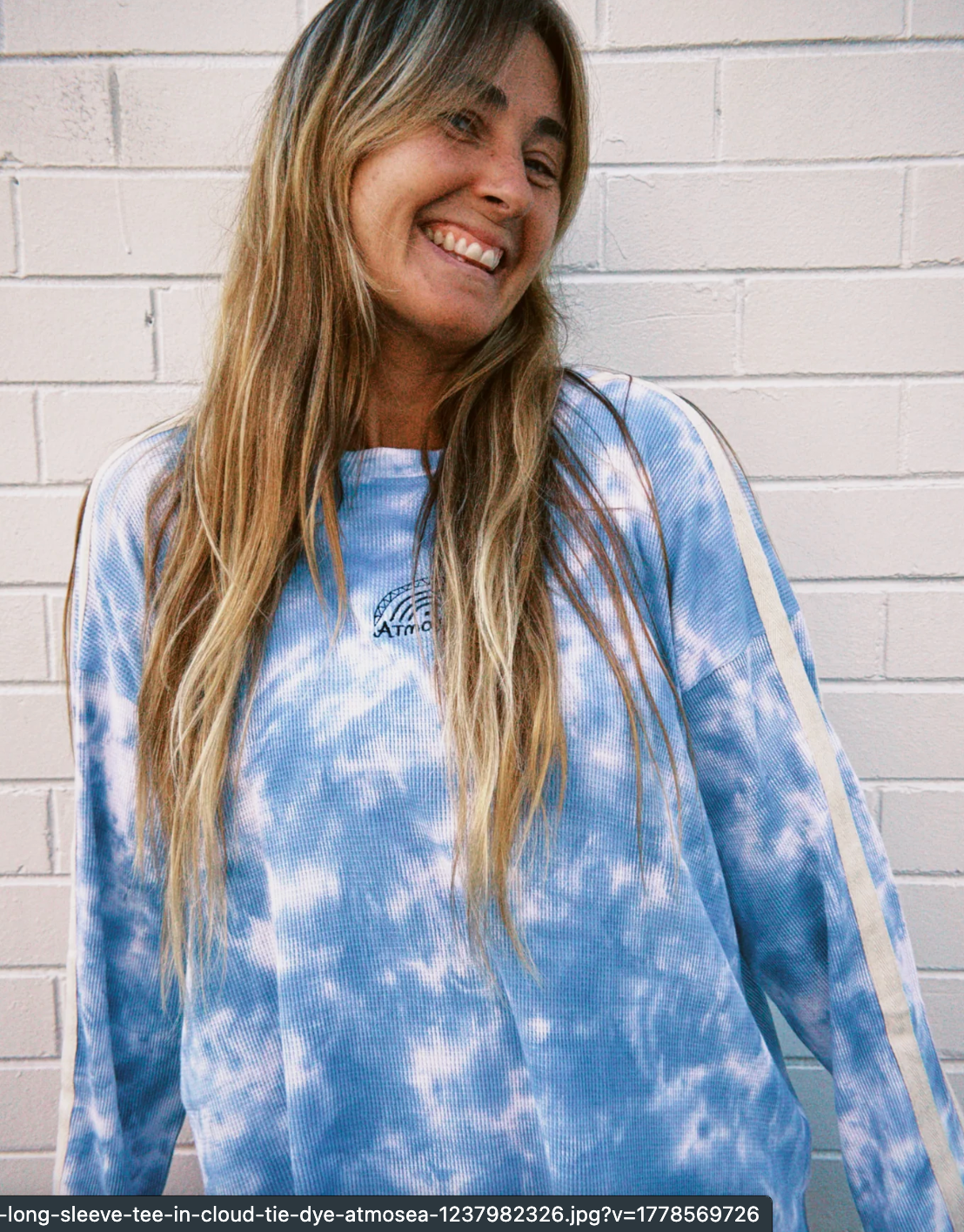 Lounge Long Sleeve Tee in Cloud Tie Dye | Atmosea