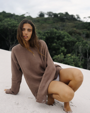 Lucia Knit Jumper Mocha | The Bare Road