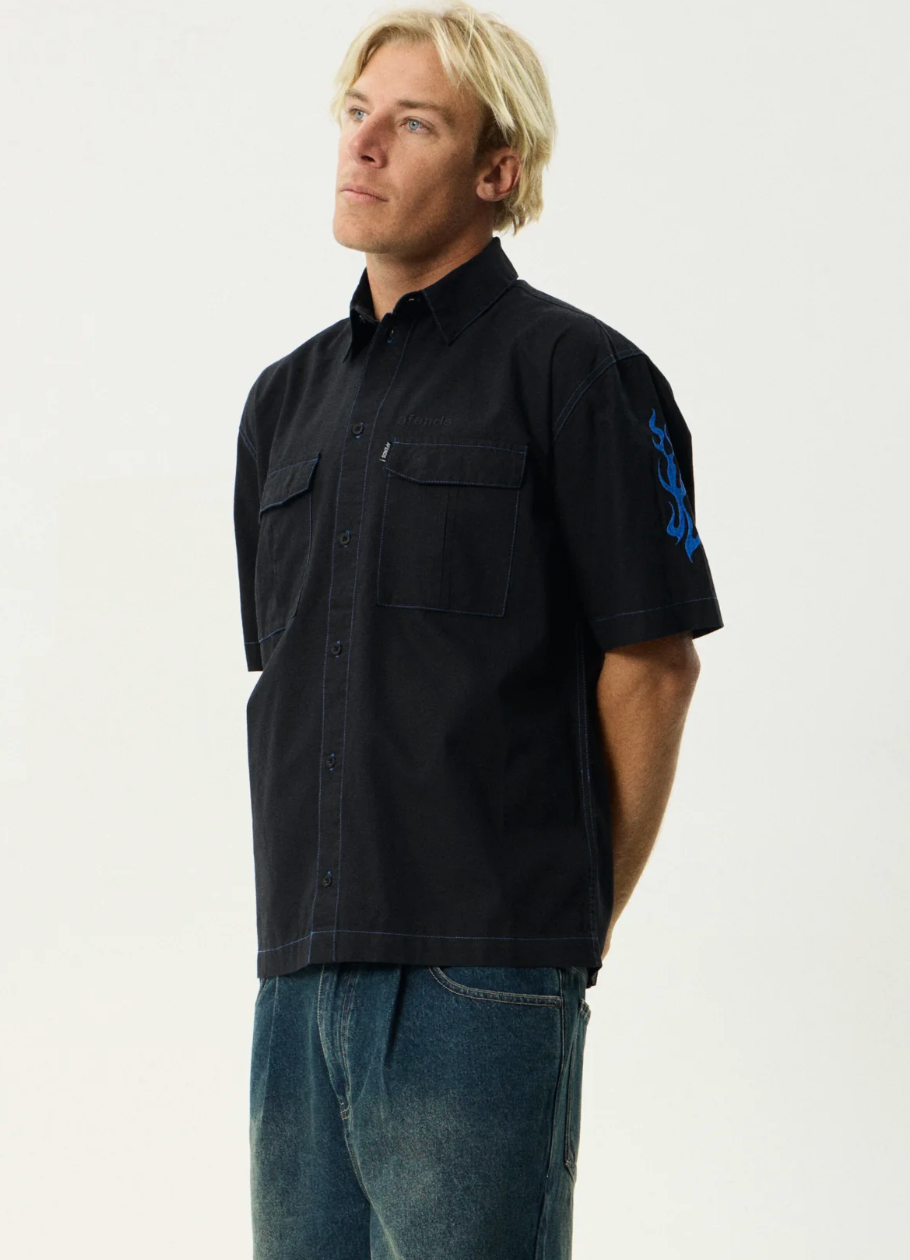 Utility Short Sleeve Shirt - Black | Afends