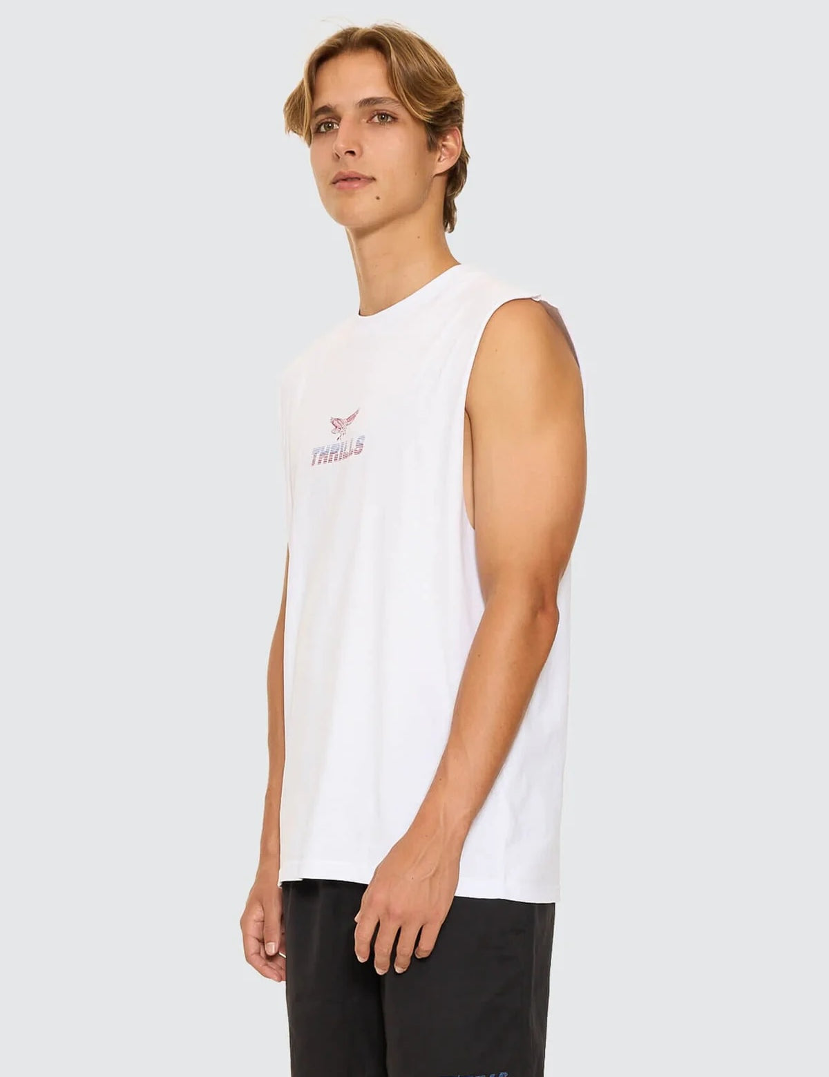 Paradise Before Anarchy Muscle Tee - White | Thrills Co