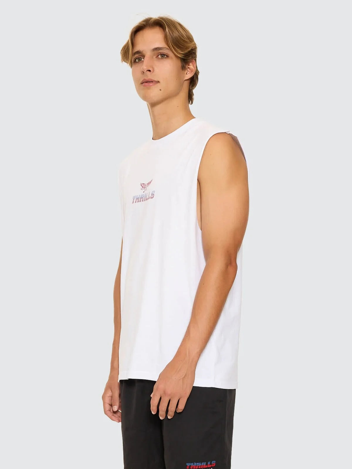 Paradise Before Anarchy Muscle Tee - White | Thrills Co