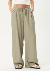 Lenni Wide Leg Pant - Olive | Afends