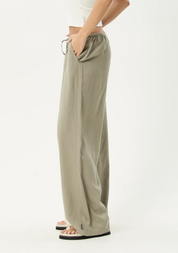 Lenni Wide Leg Pant - Olive | Afends