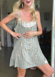 Patchword Dress in Cottage Plaid | Atmosea