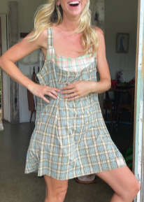 Patchword Dress in Cottage Plaid | Atmosea