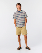 Sun Cured Stripe Tee - Worker Blue