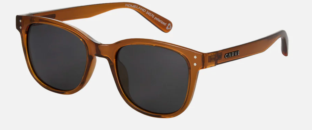 Homeland (Recycled) - Recycled Gloss Translucent Toffee Grey Polarized Lens | Carve