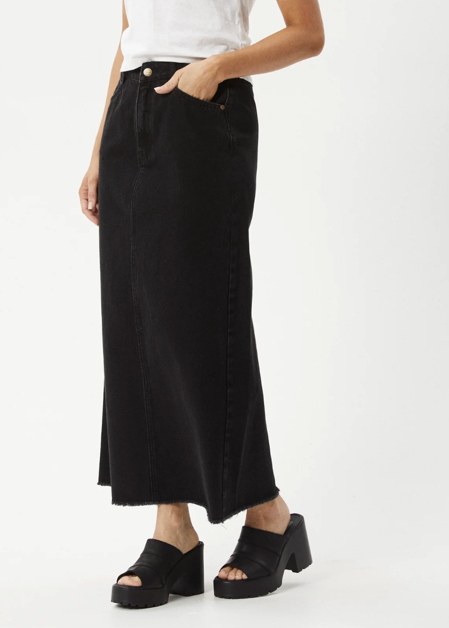 Chichi Midi Skirt - Faded Black | Afends
