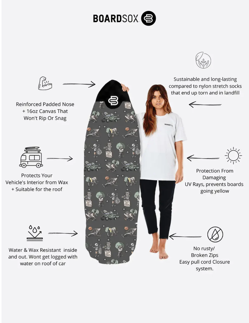 Canvas Surfboard Cover - Skelator | Boardsox