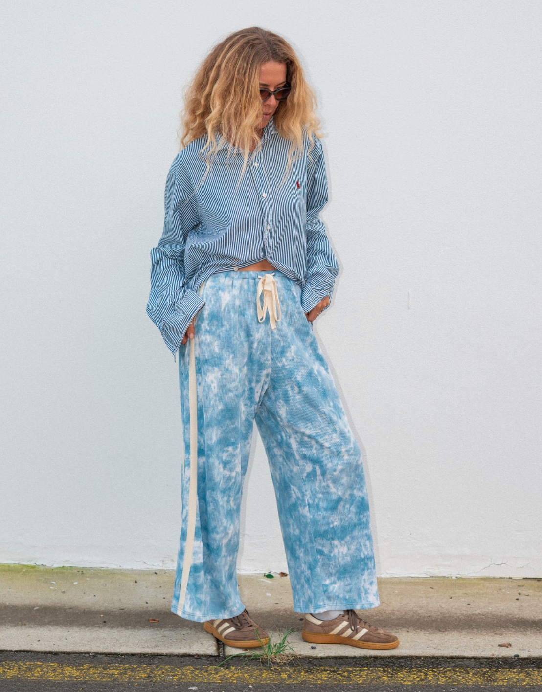 Waffle Lounge Pants in Cloud Tie Dye | Atmosea