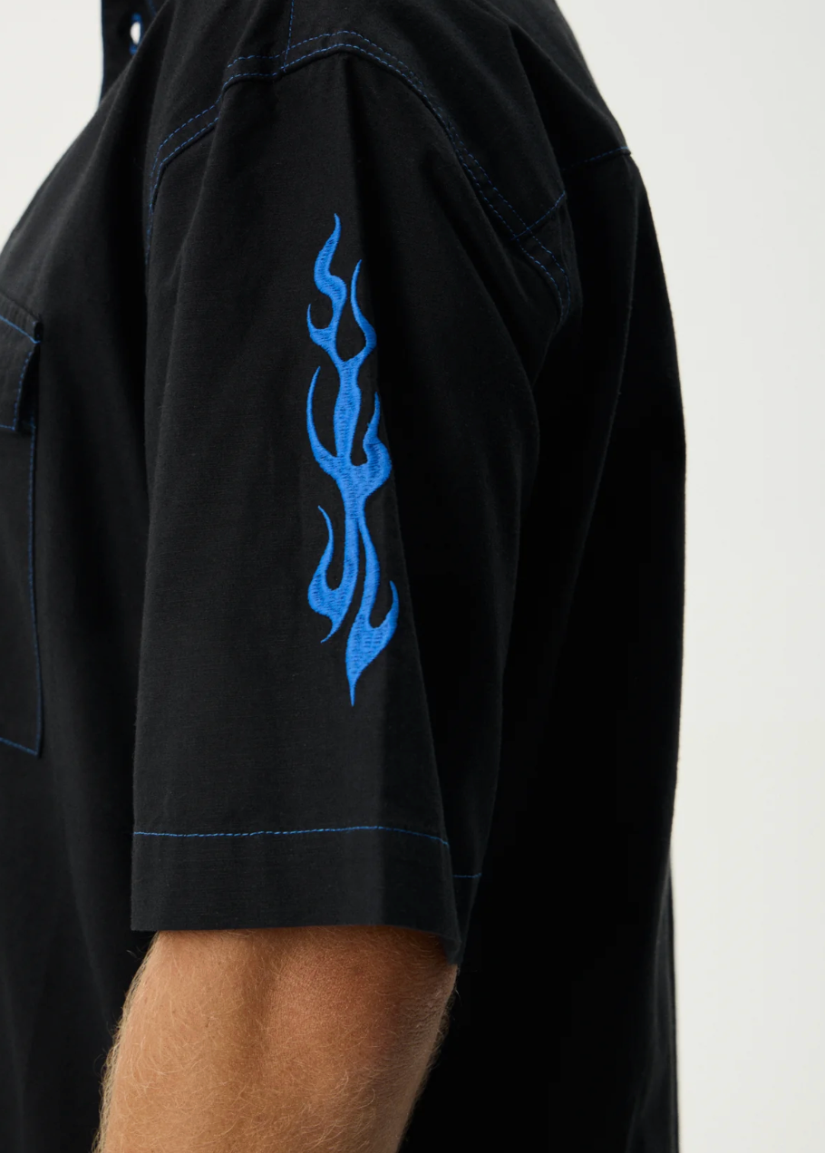 Utility Short Sleeve Shirt - Black | Afends