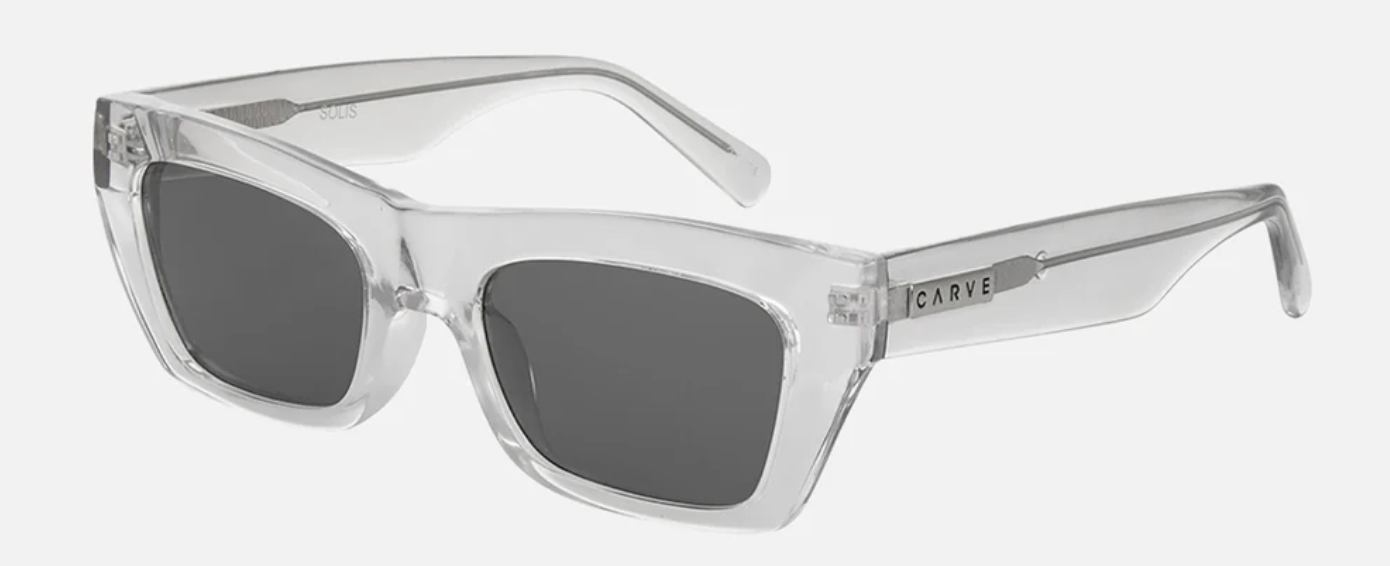 Solis - Gloss Crystal Clear Frame with Grey Lens | Carve