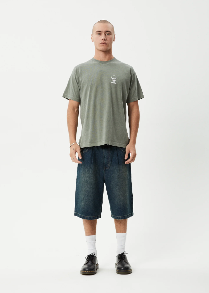Skeletor Boxy Tee - Washed Sycamore | Afends
