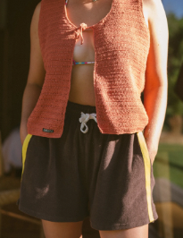 Terry Towelling Shorts in Chocolate Mango | Atmosea