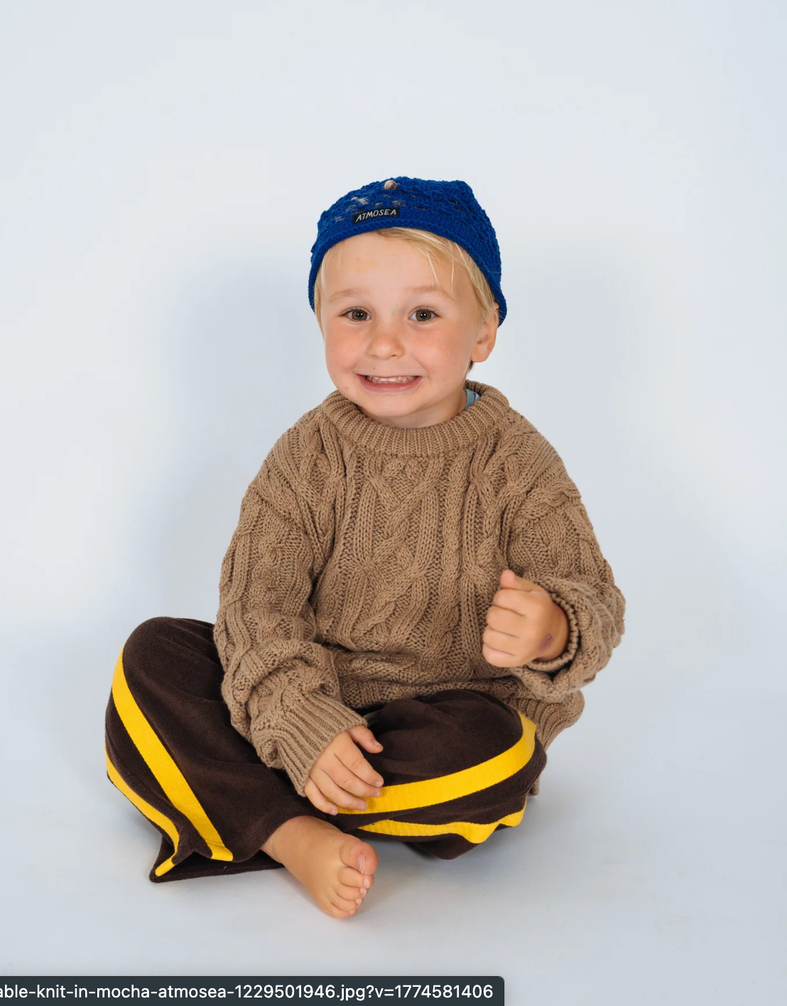 Kids Cable Knit in Mocha | Atmosea