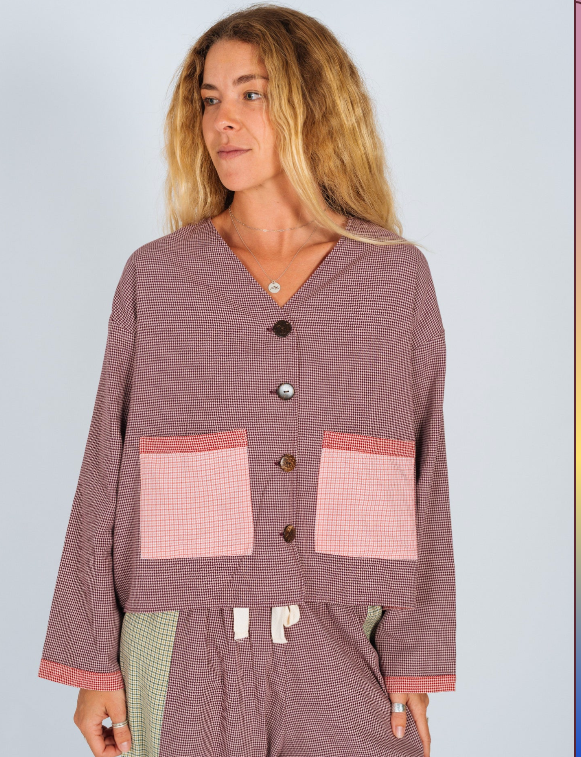 Patchwork Overshirt - Houndstooth | Atmosea