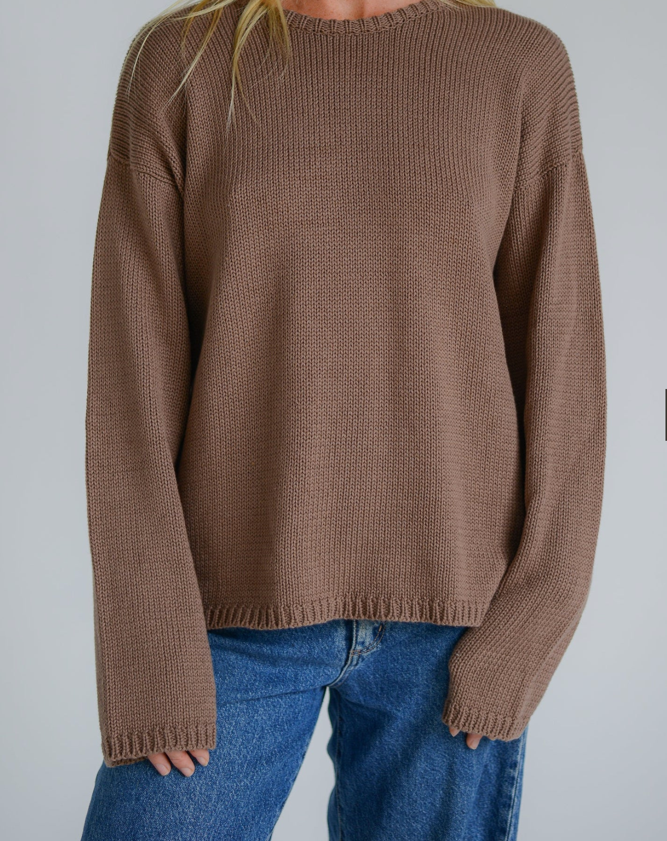 Lucia Knit Jumper Mocha | The Bare Road