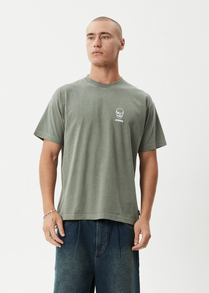 Skeletor Boxy Tee - Washed Sycamore | Afends