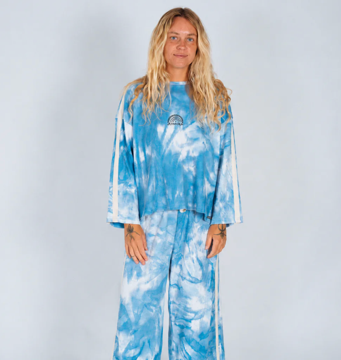 Lounge Long Sleeve Tee in Cloud Tie Dye | Atmosea