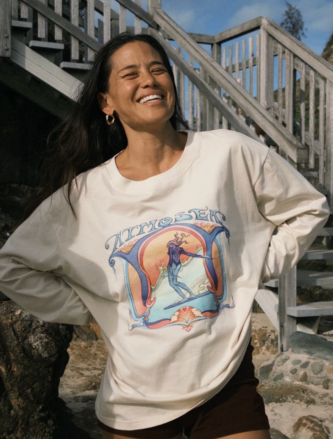Saline Shrine’ By Angie Samblotte x - Artist Oversized Longsleeve Tee | Atmosea