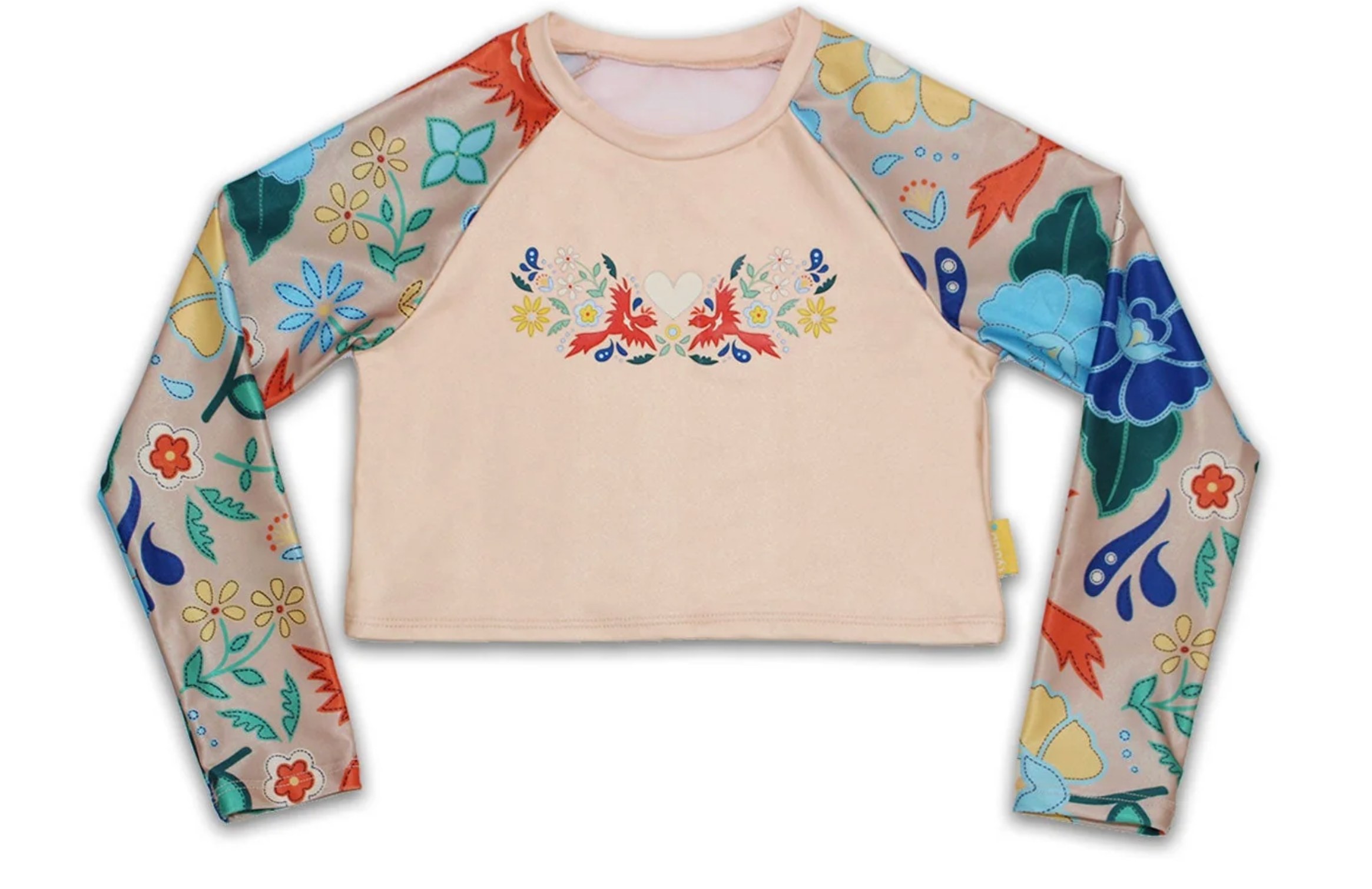 Long Sleeve Cropped Rash Vest - Phoenix Print | Tyoub