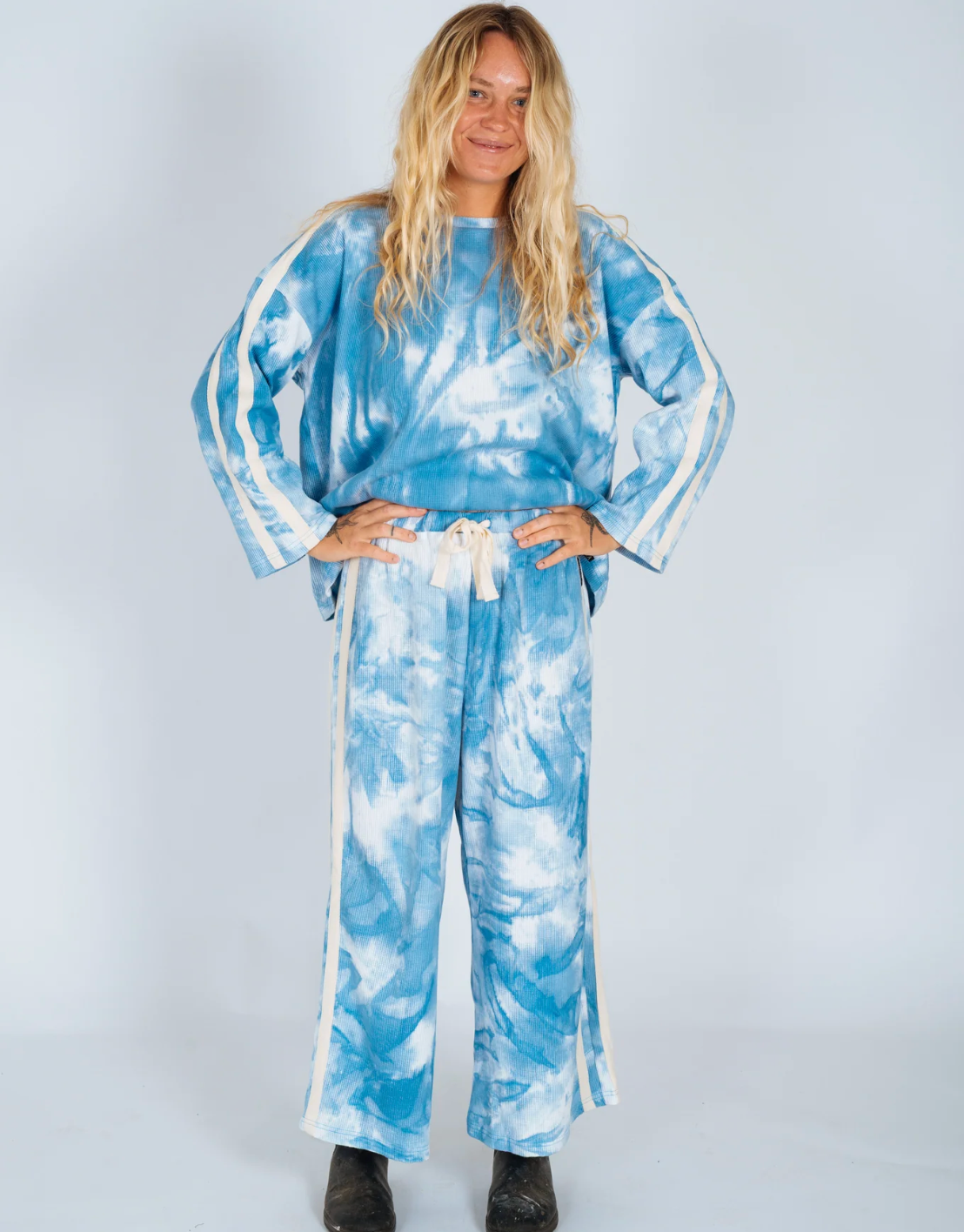 Lounge Long Sleeve Tee in Cloud Tie Dye | Atmosea