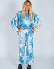 Lounge Long Sleeve Tee in Cloud Tie Dye | Atmosea