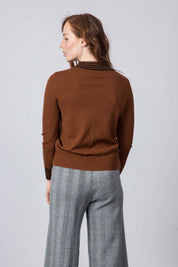 Wool Knit Jumper - Brown + Black Stripe | ALS Australia
