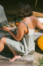 Patchword Dress in Cottage Plaid | Atmosea