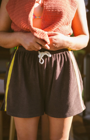 Terry Towelling Shorts in Chocolate Mango | Atmosea