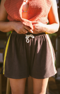 Terry Towelling Shorts in Chocolate Mango | Atmosea