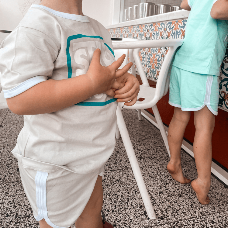 Retro Shorts Kids- Aqua