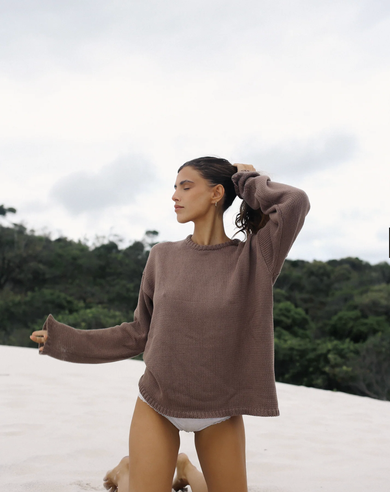 Lucia Knit Jumper Mocha | The Bare Road