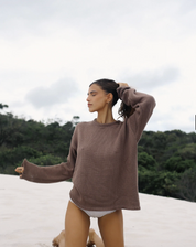Lucia Knit Jumper Mocha | The Bare Road