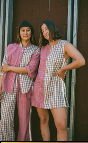 Flannel Sporty Dress in Strawberry Milk | Atmosea