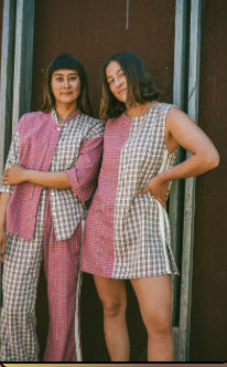 Flannel Sporty Dress in Strawberry Milk | Atmosea